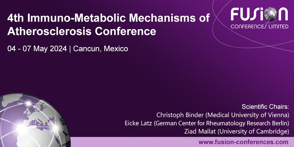 We’re delighted to be a media partner for the 4th Immuno-Metabolic Mechanisms of Atherosclerosis Conference, 04 – 07 May. Poster & Registration Deadline has been extended until 28 March, join @cj_binder @mallat_lab and Eicke Latz in Mexico! bit.ly/3TfmrSv #IMMA24