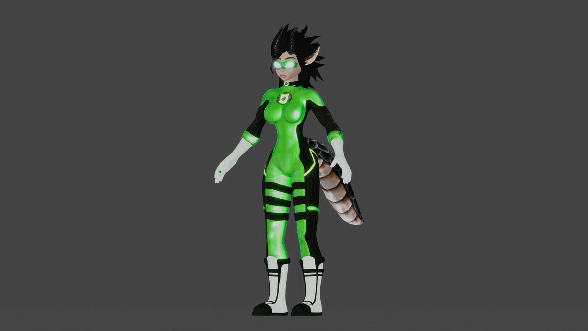 BrandonSJamiso1's tweet photo. Remade an old character. No name atm. #blender #3dart #greenlantern https://t.co/HuhN4rJLKD