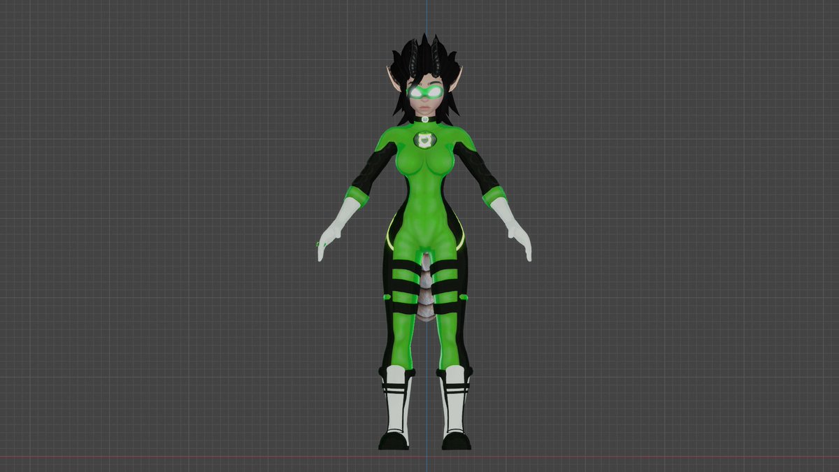 BrandonSJamiso1's tweet photo. Remade an old character. No name atm. #blender #3dart #greenlantern https://t.co/HuhN4rJLKD
