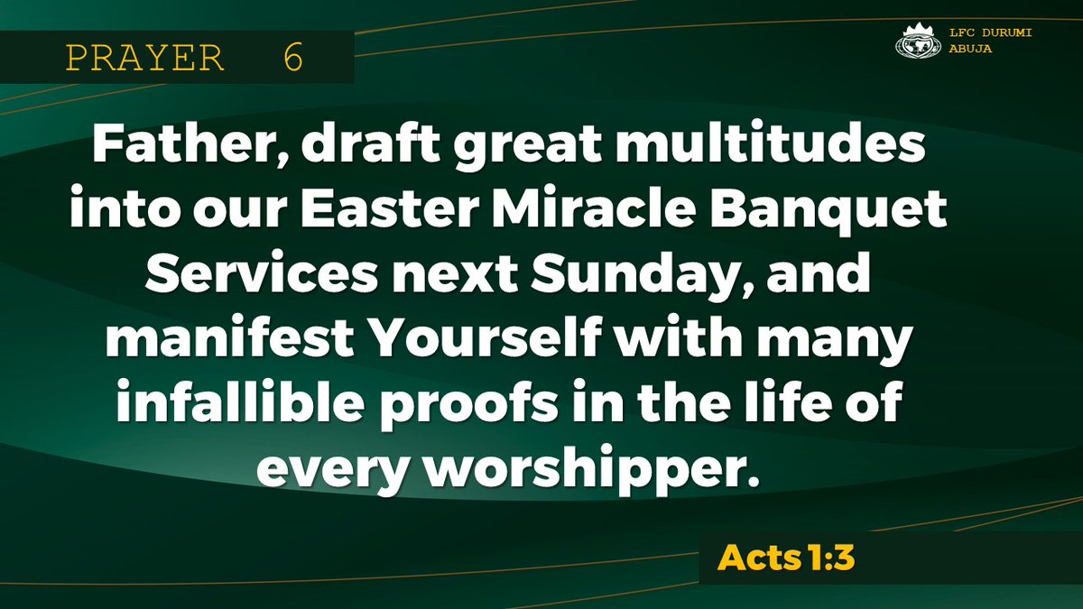 winnersdurumi's tweet photo. Prayer 6 – Acts 1:3
#WinnersDurumi
#LivingFaithChurchAbuja
#MidweekCommunion https://t.co/0AdV0YlZfW