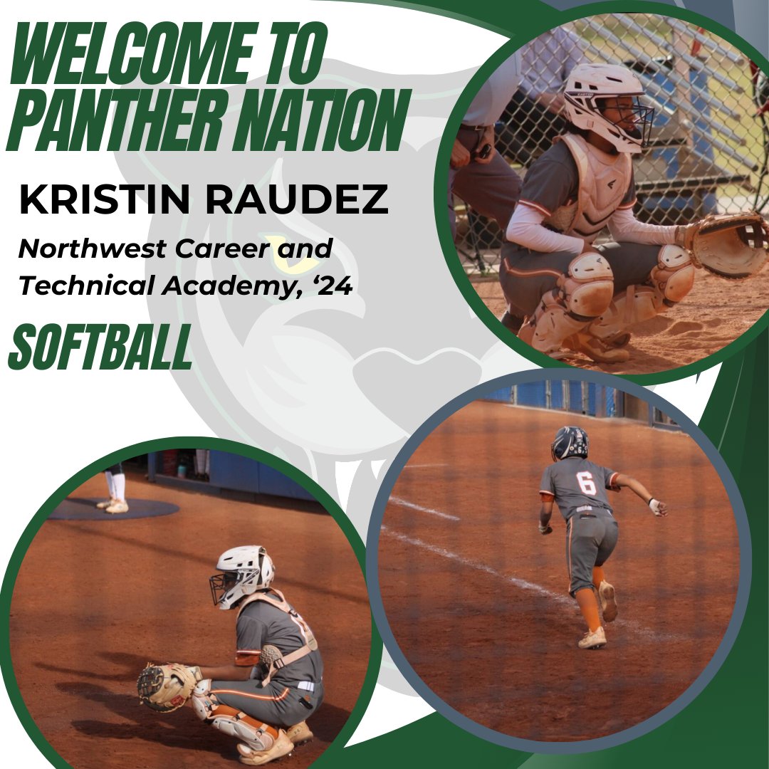 TCPanthers's tweet photo. Welcome to Panther Nation Kristin Raudez!

A catcher, Raudez plays for Northwest Career &amp; Technical Academy in Las Vegas, NV.

"Kristin will provide us with a strong presence behind the plate along with the versatility to play the infield with her strong arm," said Coach Ed Dow. https://t.co/FUR9oNZxLd