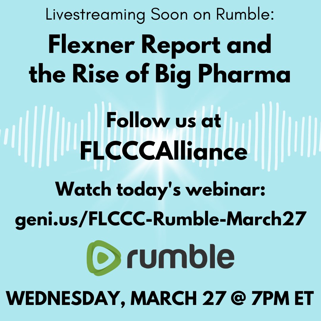 Honest_Medicine's tweet photo. You can also watch tonight's FLCCC webinar, 'Flexner Report and the Rise of Big Pharma', with @drpaulmarik1, Dr. @joevaron, and special guest and filmmaker, Justin Smith, livestreaming on Rumble: https://t.co/Fl44Yp6reP (Wed, March 27 at 7pm ET)
#FlexnerReport #JustinSmith https://t.co/1pKtRsCP2y