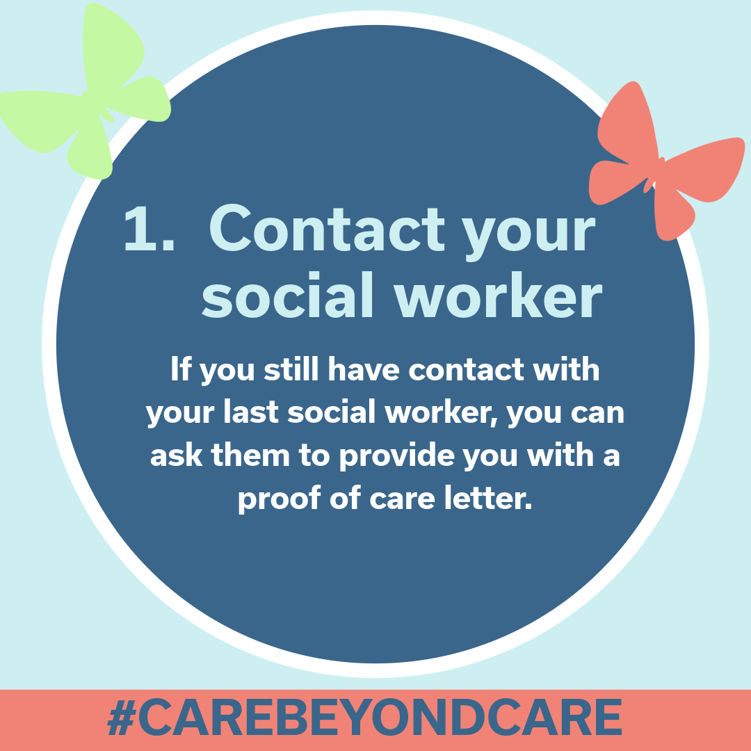 Did you know that a lot of programs and services will require you to have a proof of care letter? If you need one, find out more about how to get it!  
#CareBeyondCare #youthincare