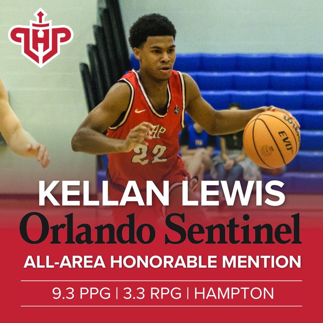 Congrats to Senior Kellan Lewis for receiving @orlandosentinel @osvarsity All-Area Honorable Mention! Proud of you @klew22_! ⚔️🏀#TGHT #WE
