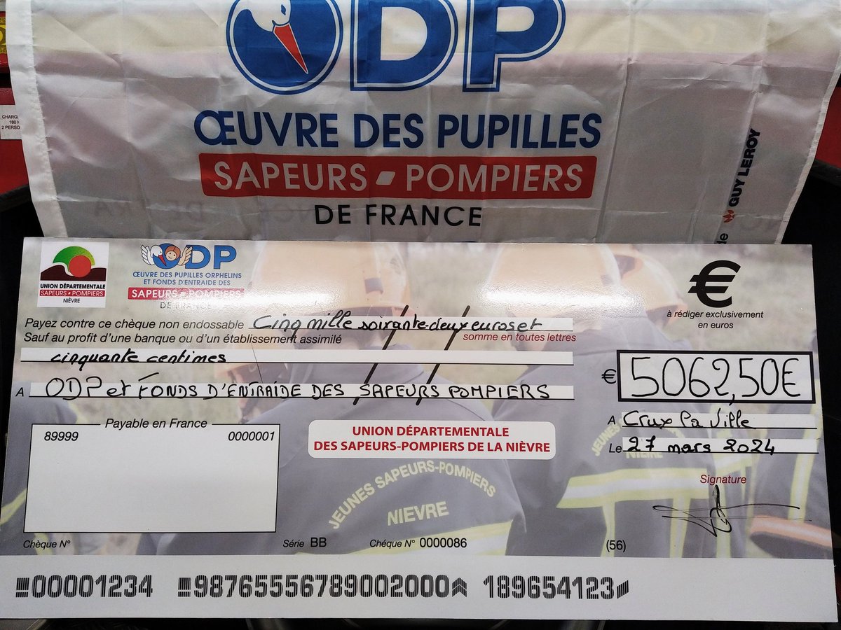 Bilan de l'opération galettes des rois 👑 pour l'#odp ➡️ 5062,50 euros vont être versés à @OdpPompiers suite à la mobilisation de certaines amicales du réseau associatif de @UDSP58 et de 17 artisans boulangers du département de la @nievrefr . Extraordinaire merci pour eux 😍😍