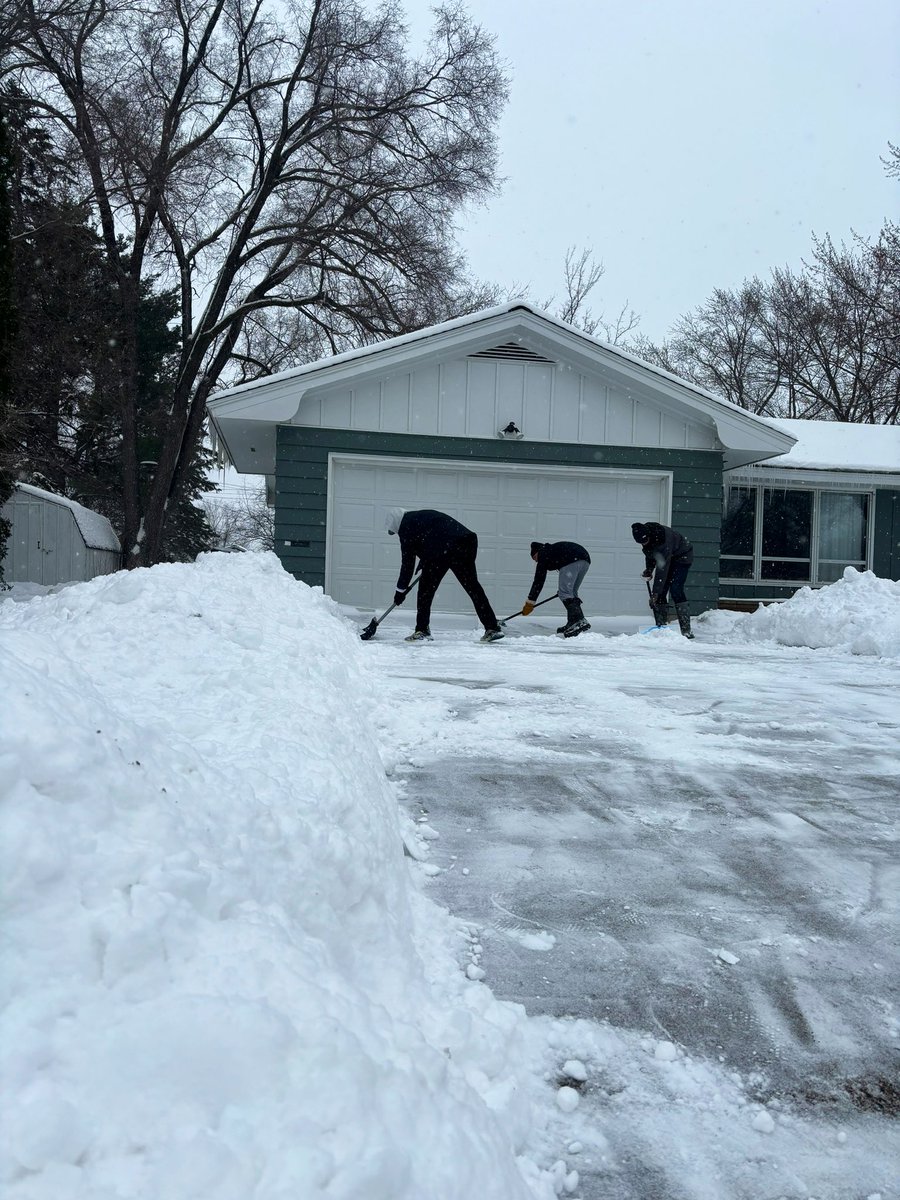 Busted out the shovels yesterday after the snow storm. The boys went house to house asking who needed their driveways cleared. Big time proud of this group!🌪️ 

We appreciate all the donations and love from the community we received along the way!