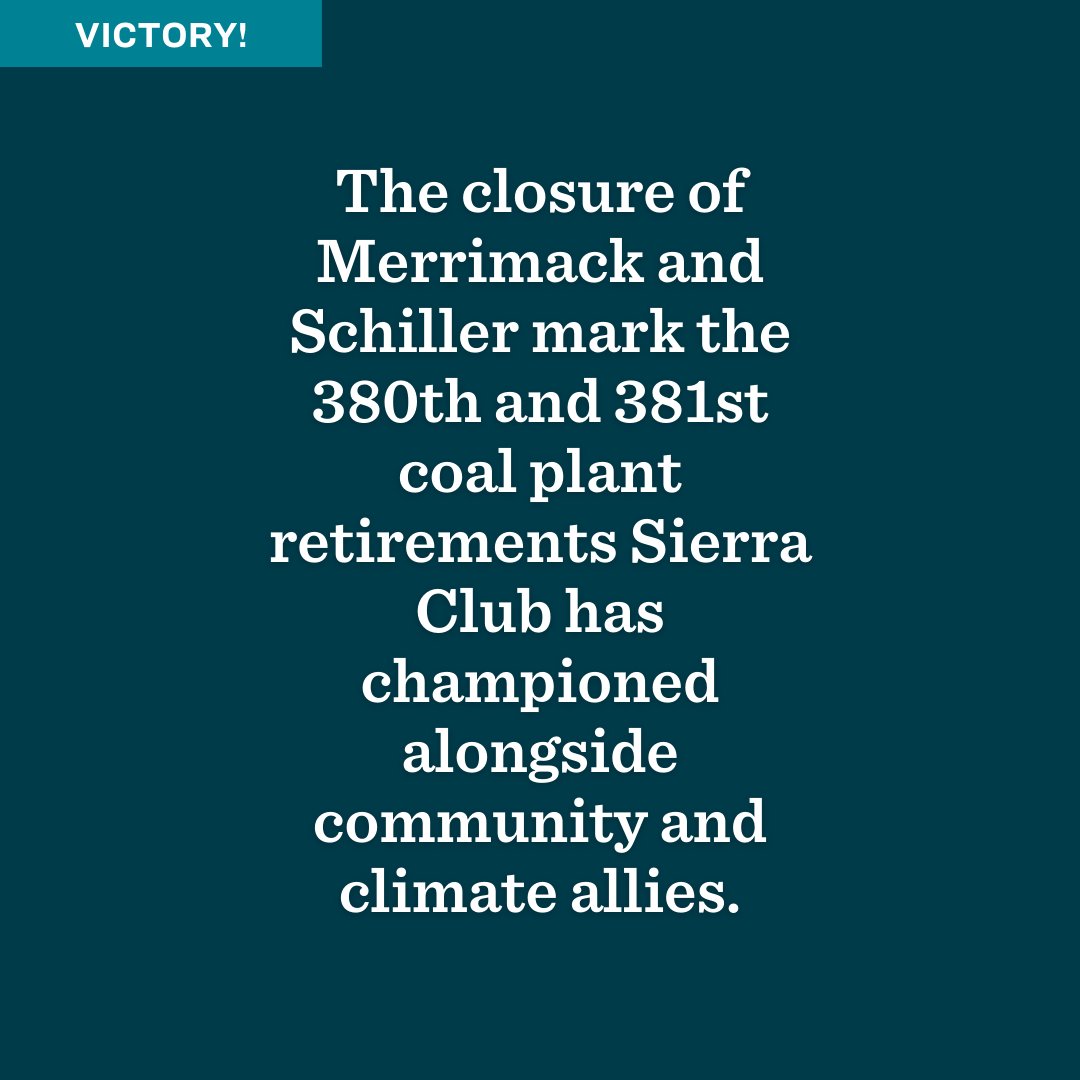 VICTORY: New England is set to be COAL-FREE by 2028! The region's last New Hampshire coal-burning units at Merrimack and Schiller Stations have announced plans to retire by 2028 and 2025, respectively.