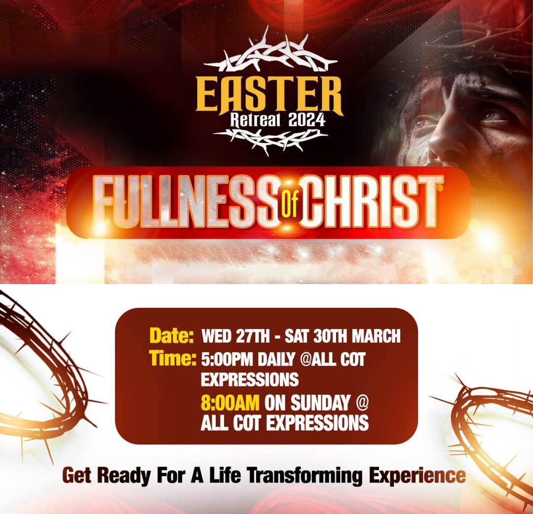 lfgacot's tweet photo. Easter Retreat | The Fullness of Christ

Day 1

Join online: 
https://t.co/PcY74IOoW8

Join now! https://t.co/9AViUy2jPb