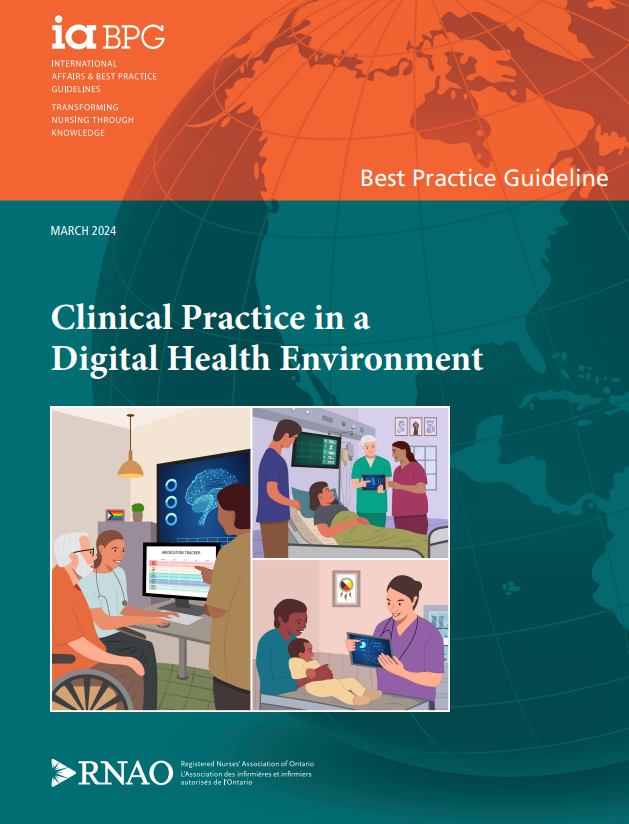 Fresh off the press! RNAO's new Best Practice Guideline Clinical Practice in a Digital Health Environment is now available for free online: rnao.ca/bpg/guidelines… Timely and incredibly relevant for today's health system. #BPSO #BPG @RNAO @DorisGrinspun @amyburto