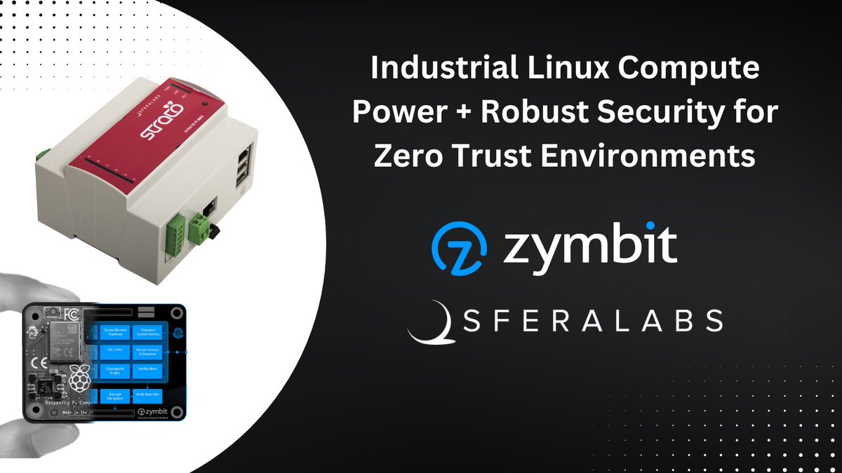 Zymbit's Secure Compute Module: The Security Choice for <a href="/SferaLabs/">SferaLabs</a> Strato Pi Max Industrial PC. Read the full release here: bit.ly/zymbit-sfera
#Linux #RaspberryPi #IoT