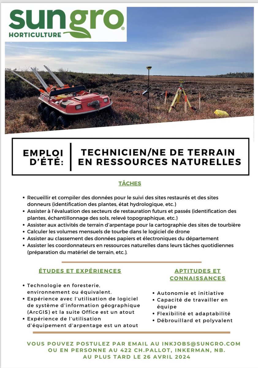 Sungro Horticulture recrute !
#EmploiNB