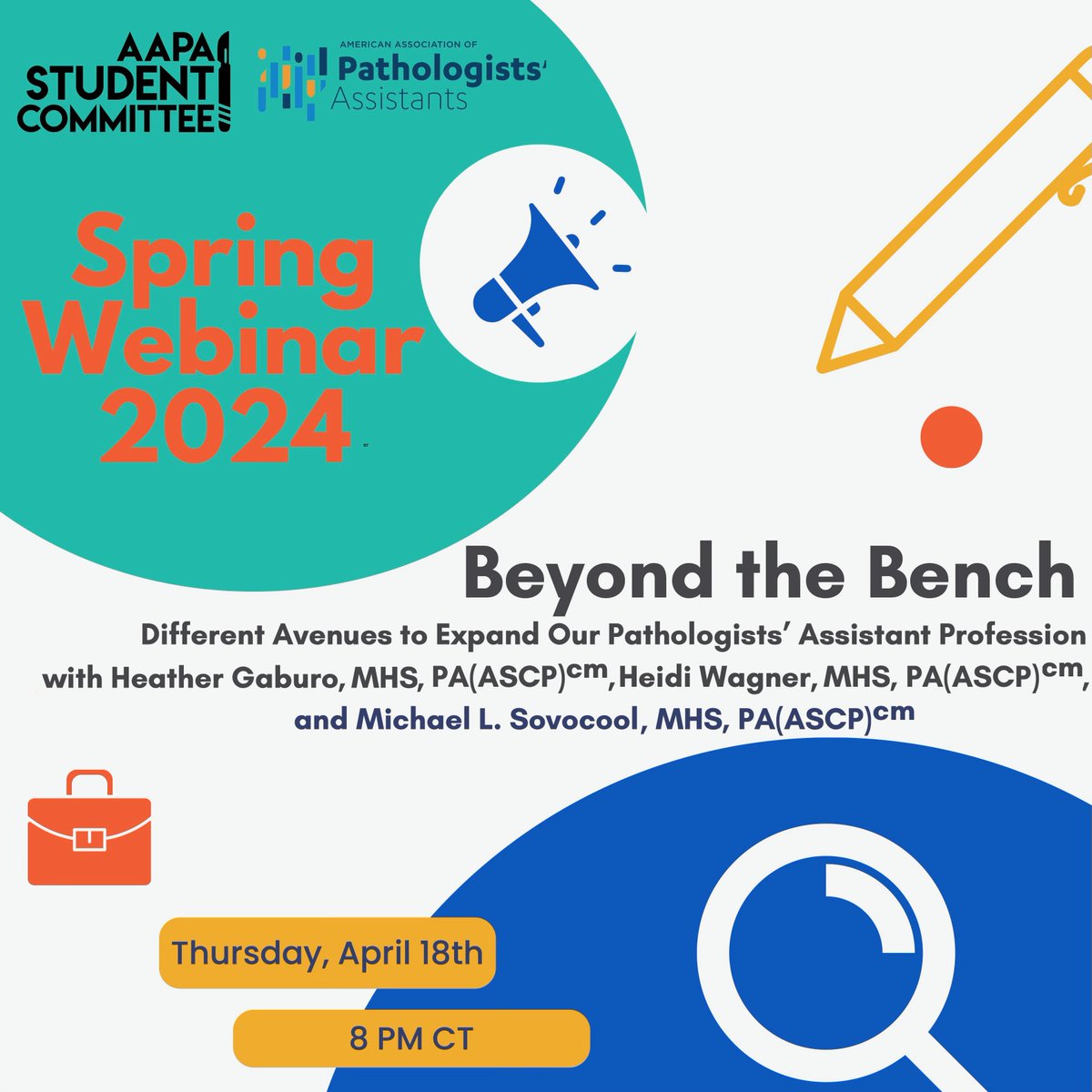 The pathologists' assistant profession is not "one size fits all". Interested in finding out what opportunities lie outside of the lab for PAs? Join us for the next <a href="/AAPAstudents/">AAPA Students</a> webinar to hear more about alternate #pathassist career paths!

Register now: pathassist.org/event/studentw…