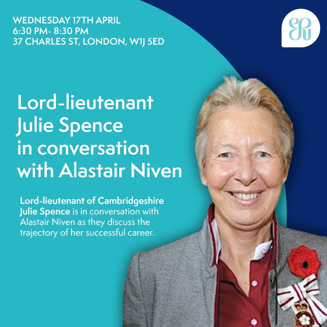 Excited to announce our latest ESU Conversation featuring the esteemed Julie Spence, Lord-lieutenant of Cambridgeshire. Don't miss out on this exclusive event at Dartmouth House! Get tickets while they last: e-su.org/4a3mrM5