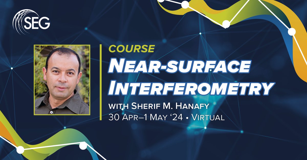SEG_org's tweet image. This 8-hour virtual course covers the basics and field practices of #interferometry, super-virtual interferometry, and parsimonious interferometry for #nearsurface #seismic applications.

Information &amp;amp; registration: go.seg.org/4bEgOWw

#geophysics #geology #geoscience