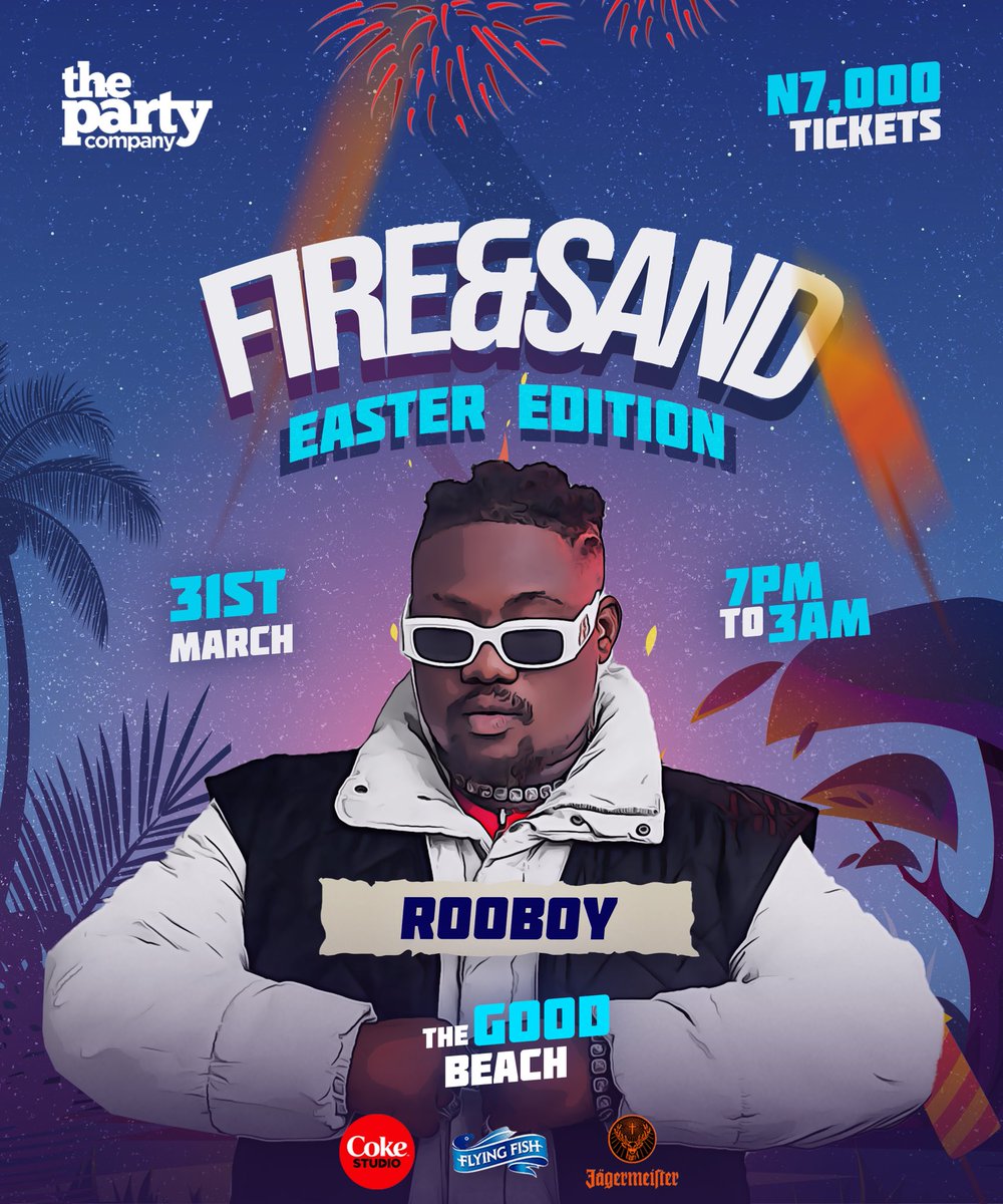 rooboyway's tweet photo. Fire & Sand (Easter Edition)
Donโt miss it! @PartyCompanyNG #FireAndSand https://t.co/genLlrVLHZ