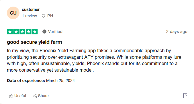 A user review of our app