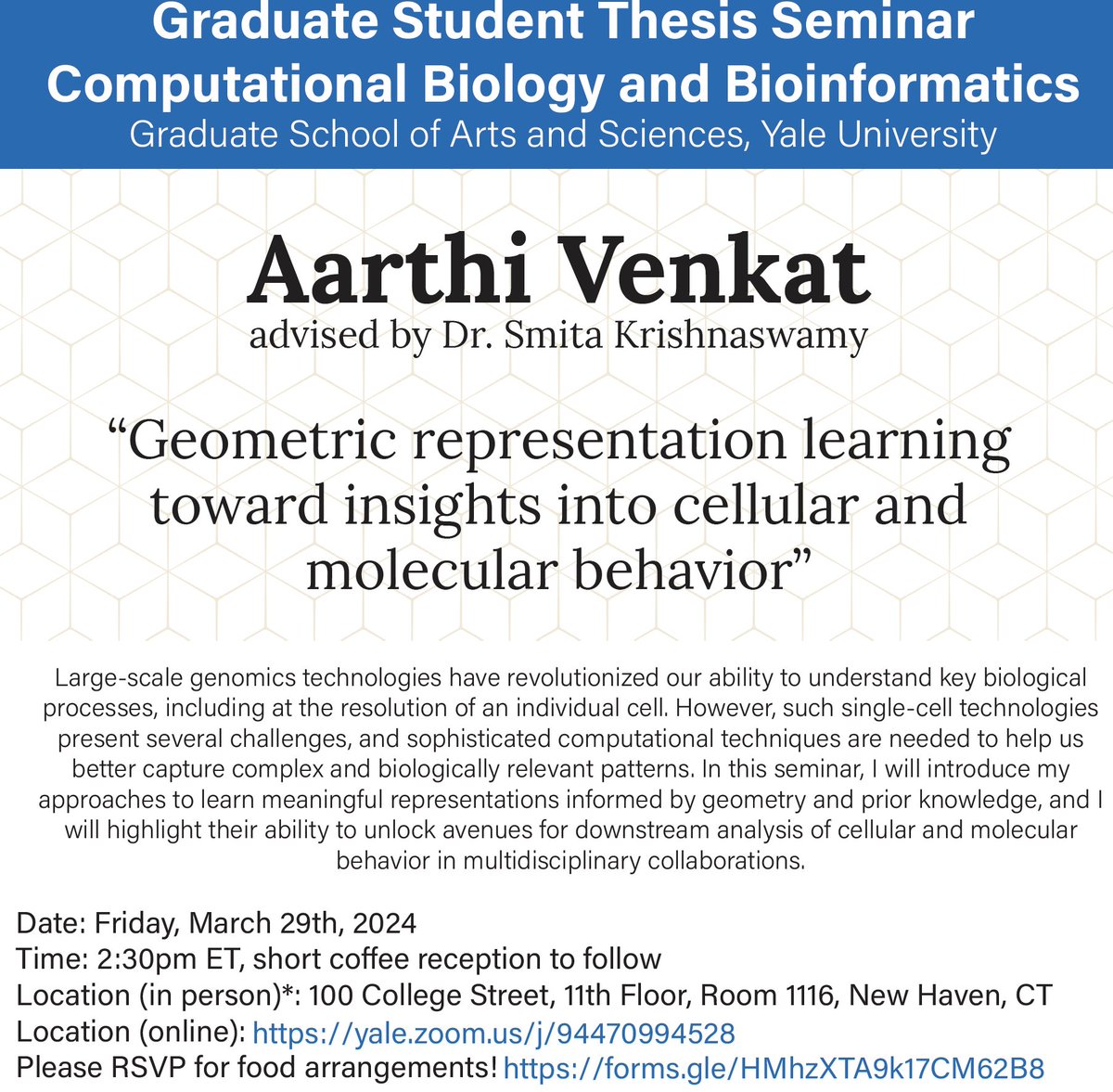 Another of our talented students flies the coop! Come with us to see @scienceaarthi defend her thesis!