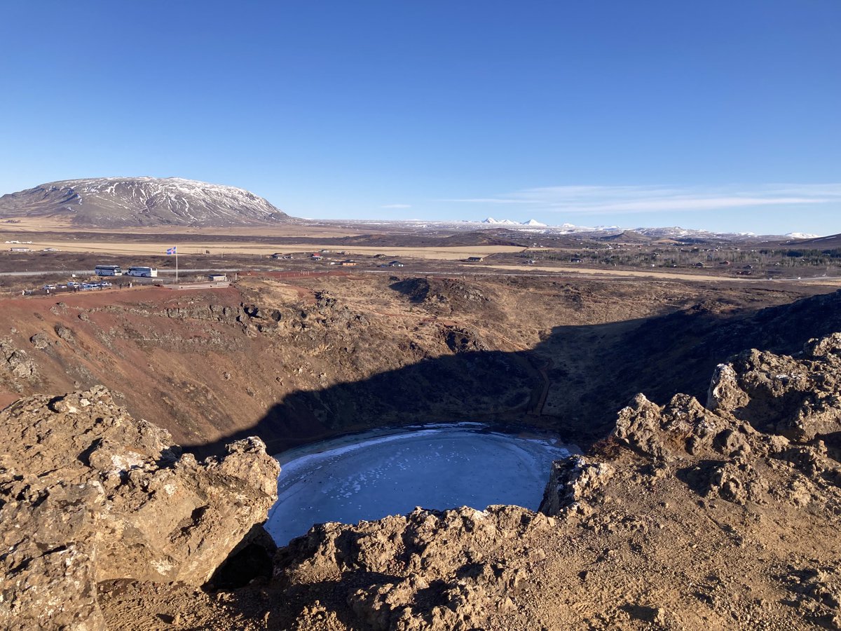 GeographySTAHS's tweet photo. Monday started with a walk round the crater of Kerid volcano https://t.co/NiXyNQaqR8