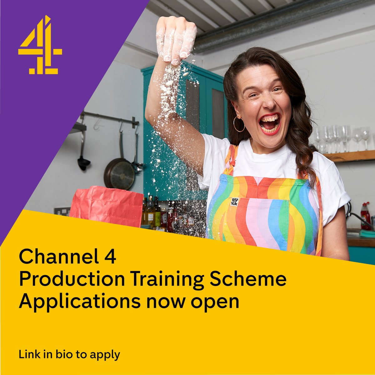 🚨 Applications for the unscripted Production Training Scheme are NOW OPEN! 🚀 We're offering paid placements in Belfast, Birmingham, Cardiff, Glasgow, Leeds, Manchester and Middlesbrough. For more info and to apply: c4productiontrainingscheme.com #tvproduction #entrylevel #jobs