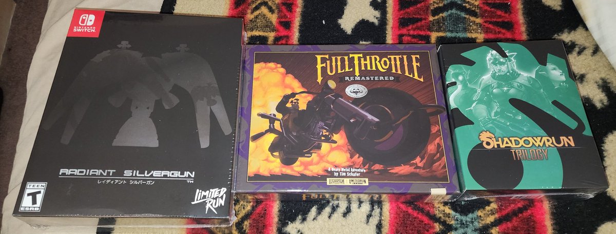 GreyWolfGamer1's tweet photo. Mail call yesterday! @LimitedRunGames #ShadowrunTrilogy #FullThrottleRemastered #RaidantSilvergun #PS4 #PS5 #SwitchCorps https://t.co/Oz2hpRkOp3