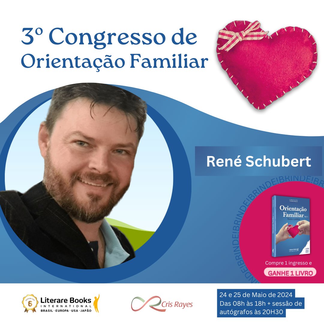 3º Congresso de Orientação Familiar 

Ocorrerá em São Paulo nos dias 24 e 25/05/2024

reneschubert.blogspot.com/2023/12/3-cong…

#Psi #Orientaçãofamiliar #Psicologia #Educação