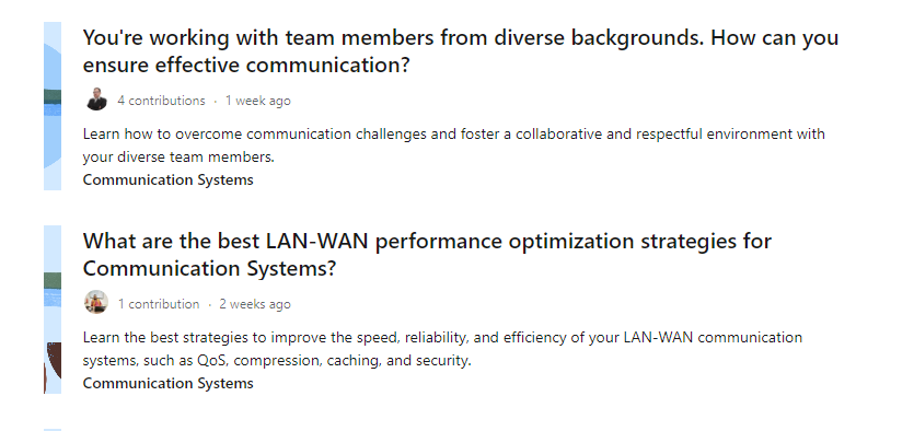 #LiNKEDiN #advice articles are clearly categorized by AI. Topics like "communication systems" mix in both technical and non-technical communication topics. 👇

#SEO #microsoft