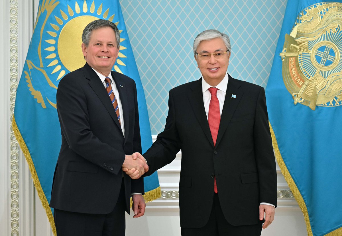 Great to witness Senator @SteveDaines visit to Kazakhstan 🇰🇿 , where he engaged with President @TokayevKZ, Chairman @Ashimbayev, and Minister of Energy Satkaliev on 🇰🇿-🇺🇸 bilateral relations.