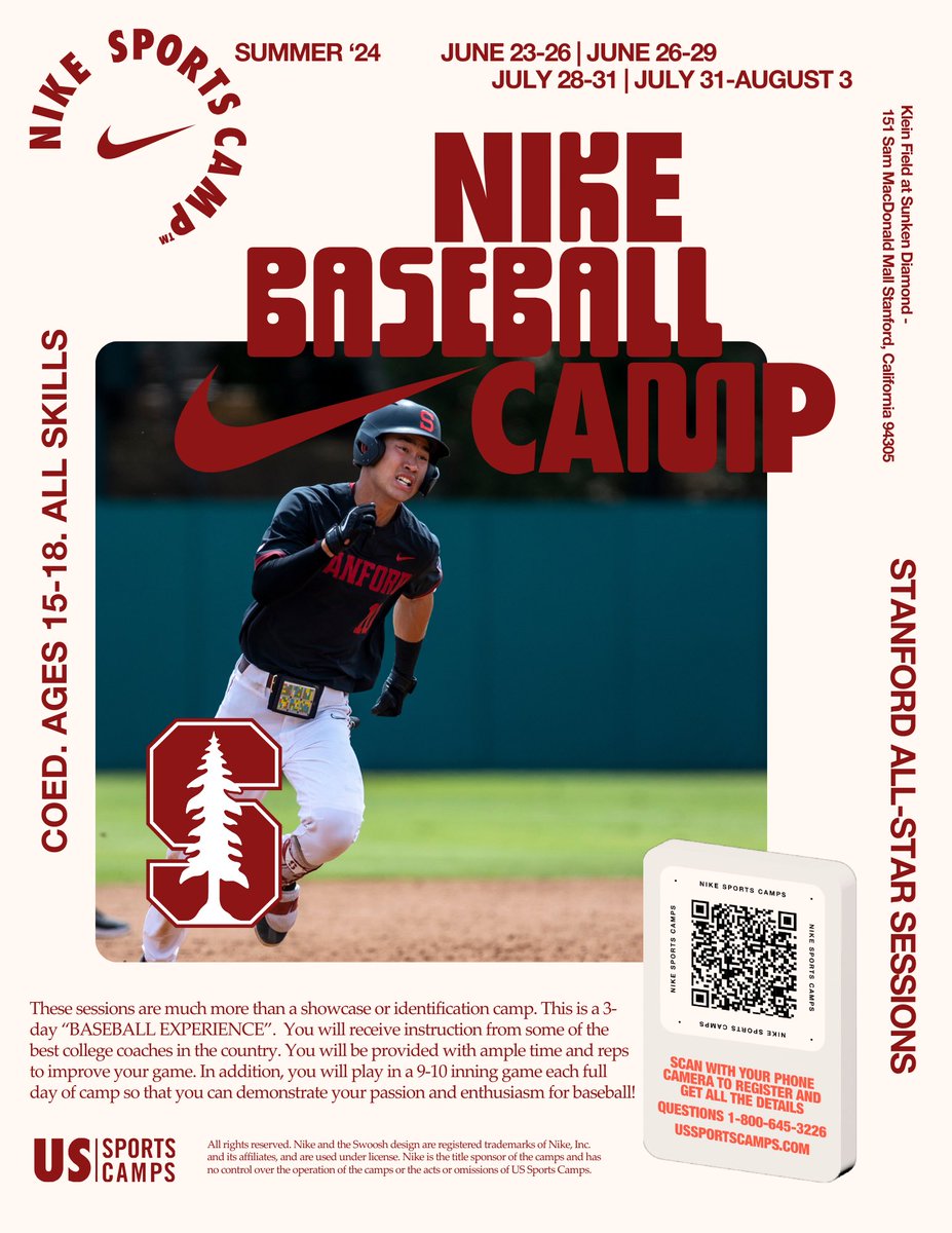 PS_baseball's tweet photo. Excited to be at the Stanford Baseball Camps again this summer! We will be attending all 4 sessions. https://t.co/CtMrLhvHdD