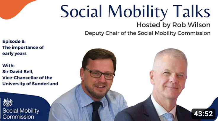 🌟 Episode 8 of #SocialMobilityTalks is here 🌟

Our Deputy Chair, @RobWilson_RDG  speaks to Sir David Bell, Vice Chancellor of the @sunderlanduni, to discuss the importance of early years education and what is best for a child's development.

📺 Watch: youtube.com/watch?v=EeUQ7v…