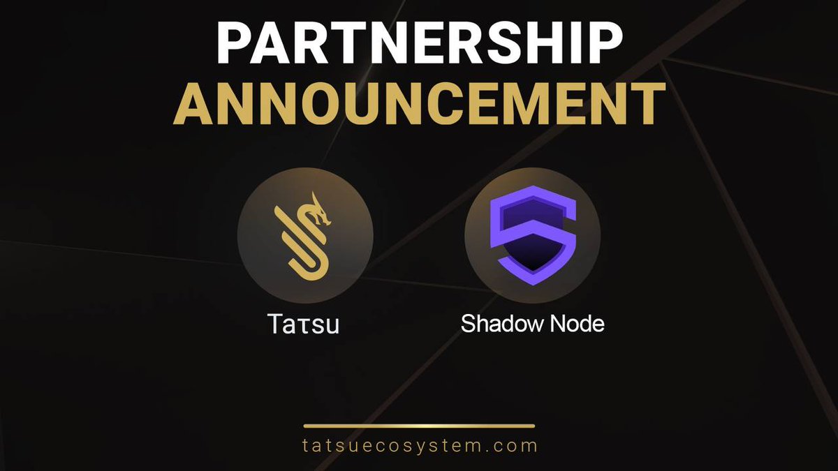 Taτsu 🤝 Shadow Node

Excited to unveil $TATSU’s latest partnership: <a href="/shadownodeVPN/">Shadow Node</a>! 🚀 

Get ready to propel further into decentralization! With Shadow Node's commitment to anonymity and accessibility, they will be a great fit into our ecosystem!