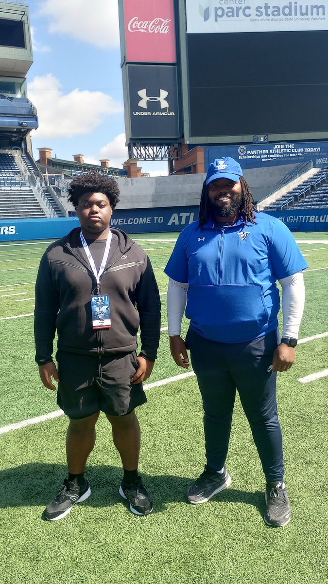 I want to thank @GeorgiaStateFB for the opportunity to learn more about my position, and thank you to @CoachJones55 for all the advice he gave me‼️#GOPANTHERS @IvoryDurham2 @DOMXprospects @larryblustein @RecruitingBh