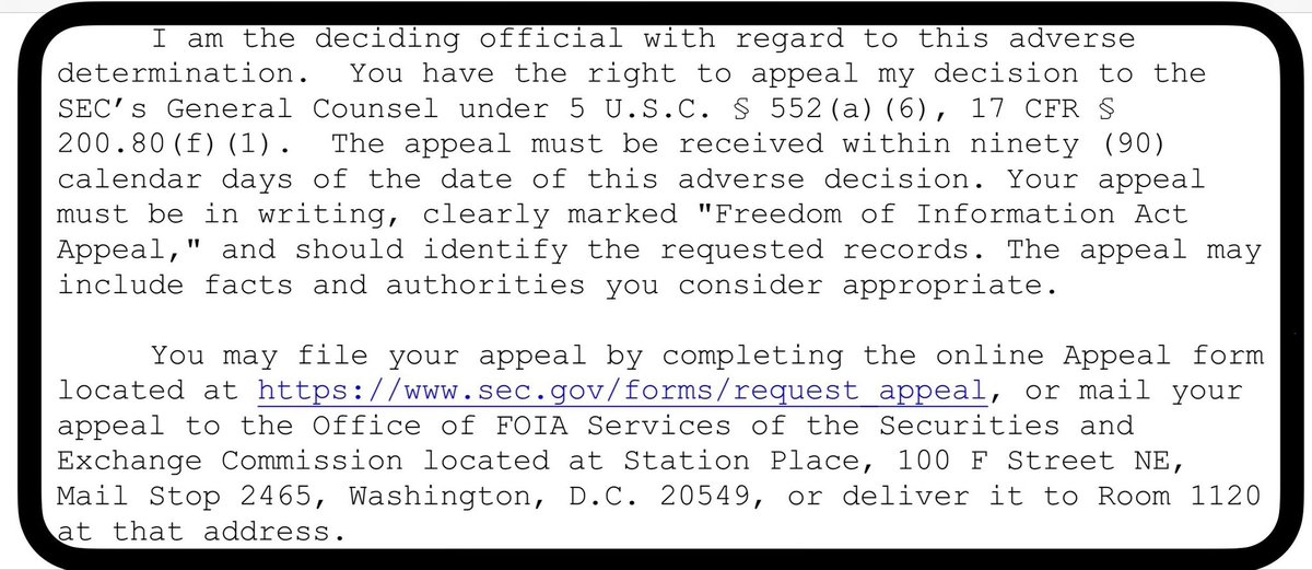 swaynevada's tweet photo. @XsyLocke @desai_yog #MMTLPARMY ON🔥
💡#FOIAFUN💡
Your APPEAL is EXTREMELY important. It goes to different individuals for review. If you have taken the time to file a FOIA, received a denial and haven’t filed an appeal, it’s not done yet. You don’t know who might decide to overturn the denial. 🤓 https://t.co/GcMnZwSmxC