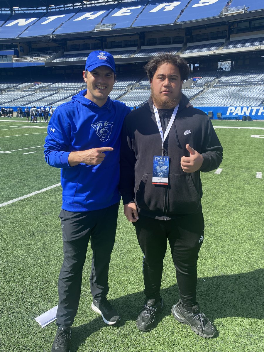 ocean_swanson's tweet photo. I want to say thank you to Georgia State University coaches and staff for having me this afternoon. The opportunity to see and learn, I'm thankful for this opportunity. #GoPanthers @IvoryDurham2  @Coach_heals @DellMcGee @Jttaylor_44 @CoachStoneO @larryblustein https://t.co/o9ixCH54Kf