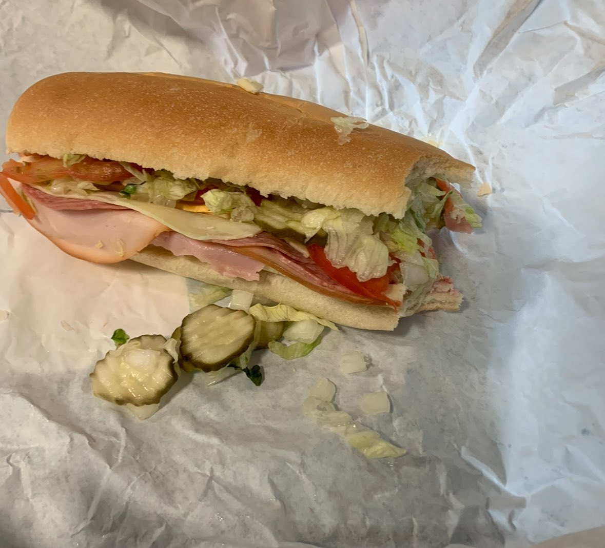 AmandaKea10's tweet photo. Now this is a trend I can get behind : 
- sub from a place in Wisconsin I got at a photoshoot for work? 
-Tudors Golden Eagle Biscuit (cheese, Canadian bacon, egg, hashbrown) 
- Cam's Ham ham sandwich 
- Burger from when I tried to make homemade burger buns during Covid https://t.co/6pU42Bpk8q