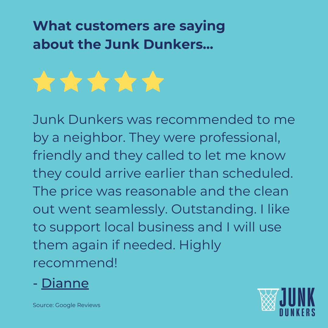 Customer Review of the Week! Thank you for your trust and feedback.
.
#residentialcleanouts #housecleanouts #cleanout #junkremovalcompany #donationpickup #recyclingcompany #junkremovalnearme #junkremoval #estatecleanout #estatecleanoutservices #saferemoval