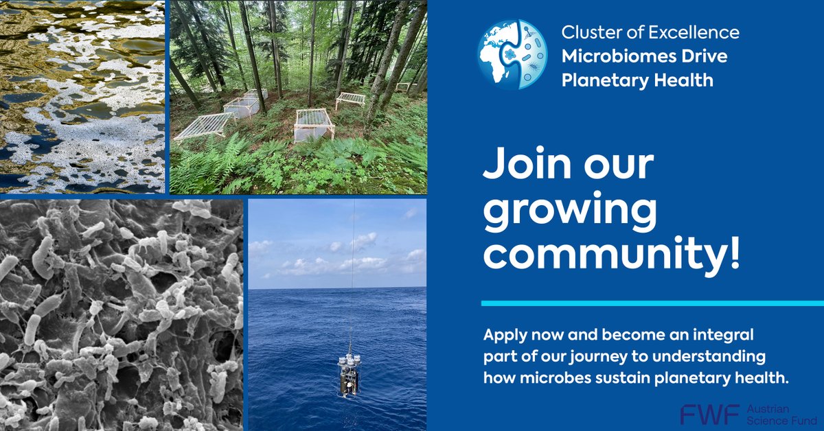 Barbara Bayer (@barbarabayer90) on Twitter photo We're hiring <a href="/MicrobesPlanet/">Cluster of Excellence 'MicroPlanet'</a>! There is an open PhD position in my group to explore the effects of oxygen fluctuations on aquatic microbiomes.
Apply here: microplanet.at/wp7.3-phd2
<a href="/cemess_vienna/">CeMESS</a> @DOME_Vienna <a href="/univienna/">Universität Wien</a> #PhDposition We're hiring <a href="/MicrobesPlanet/">Cluster of Excellence 'MicroPlanet'</a>! There is an open PhD position in my group to explore the effects of oxygen fluctuations on aquatic microbiomes.
Apply here: microplanet.at/wp7.3-phd2
<a href="/cemess_vienna/">CeMESS</a> @DOME_Vienna <a href="/univienna/">Universität Wien</a> #PhDposition