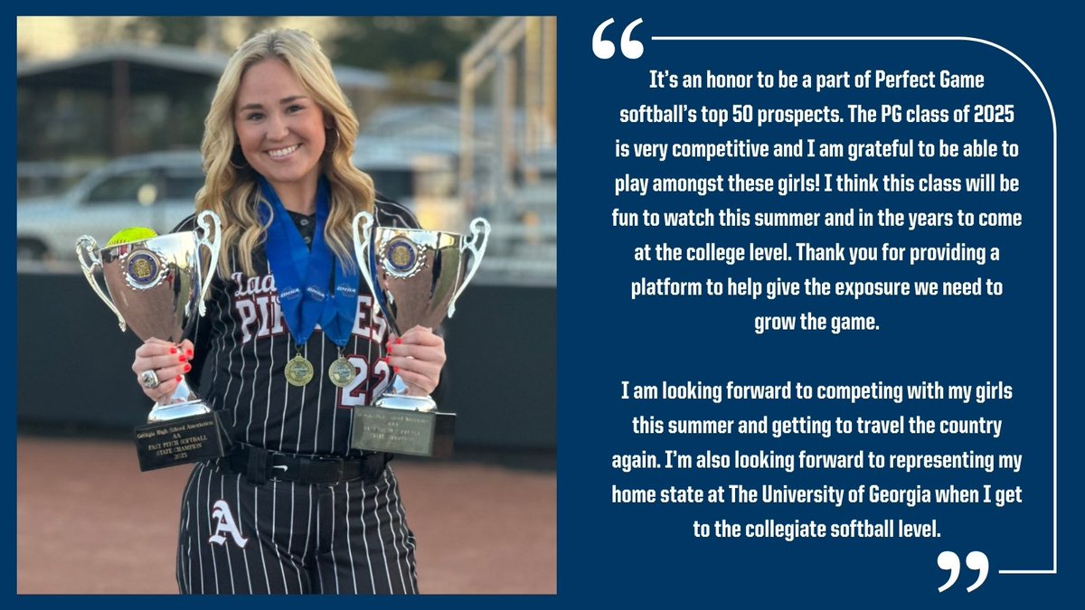 PG_Softball's tweet photo. CLASS OF ‘25 | TOP 50 SPOTLIGHT:
⭐️#13 Presley Harrison⭐️ https://t.co/nS0G5gTk1O