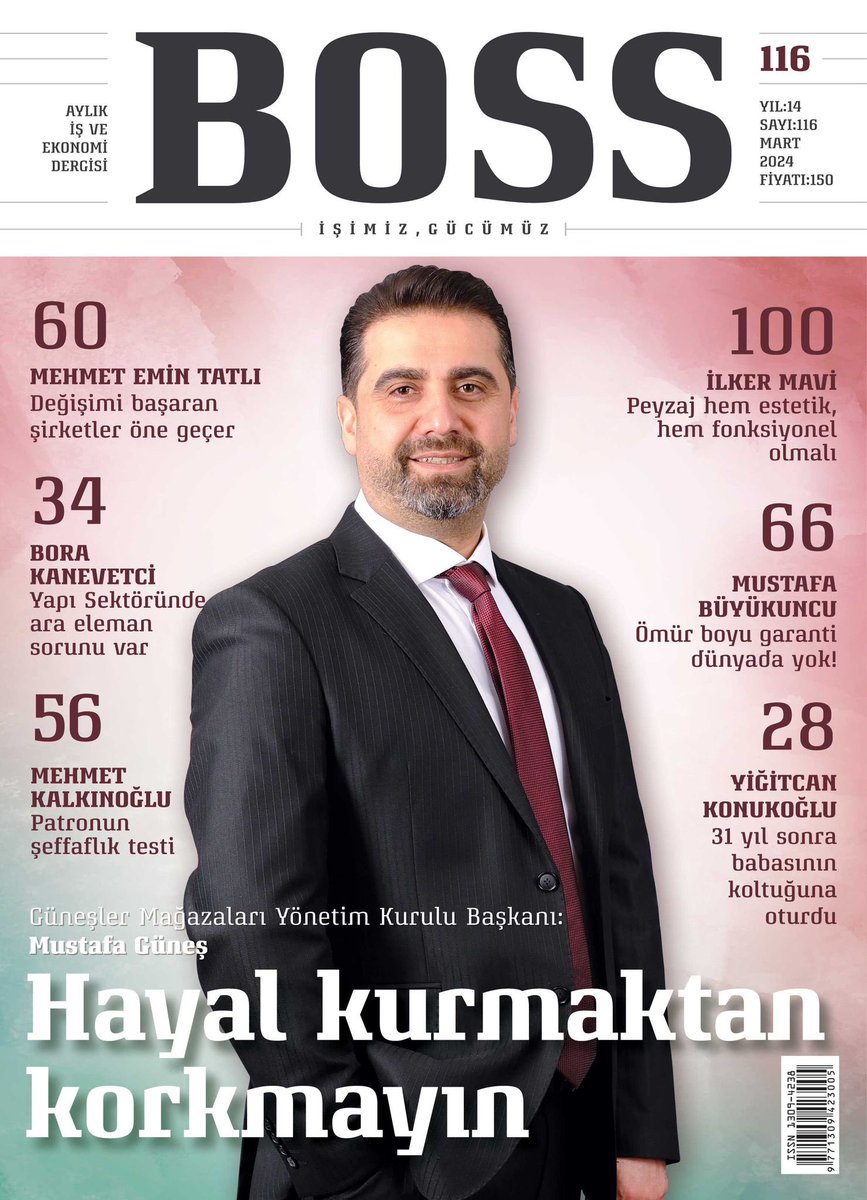 İş ve Ekonomi Dergisi BOSS’un yeni sayısı çıktı. Kapak konuğumuz mobilya sektörünün de yakından tanıdığı iş insanı, ASKON Gaziantep Şube Başkanı Mustafa Güneş… İş, Ekonomi ve Finans gündemine dair güncel konu ve röportajlar, gündemi yorumlayan makaleler ve daha fazlası BOSS’ta…