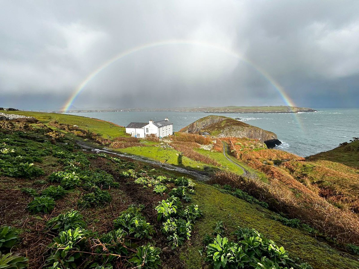 Moments like this definitely make up for all the rain we’ve been having. It’s not often you get a full rainbow right over the Ramsey Island Farm House 🌈!!