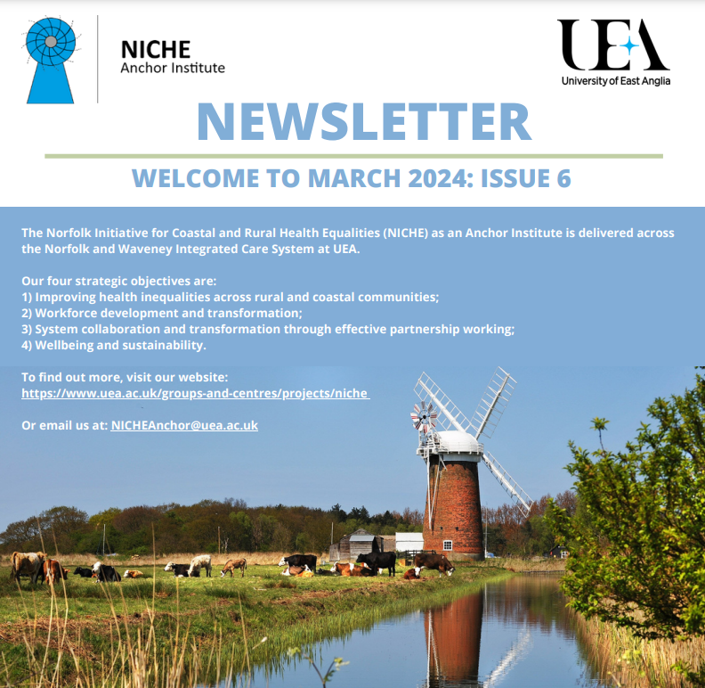 UEA_NICHE's tweet photo. NICHE newsletter 6 is now live.

Follow the link below for the full newsletter and our NICHE fellows reflective pieces

https://t.co/q9C8UVK8kI

#ueaniche
#workforcetransformation
#systemtransformation
#wecaretogether
#improvinglivesnw https://t.co/SfYcaoJfwk