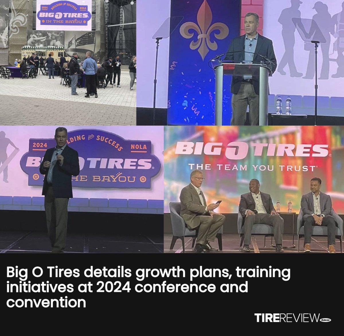 Last week, @bigotires held their 2024 conference and convention in New Orleans! The event showcased new winners of the Standing O awards and welcomed a new member into the companies’ Hall of Fame. ⭐ Read more about the event: tirereview.com/2024-big-o-tir…