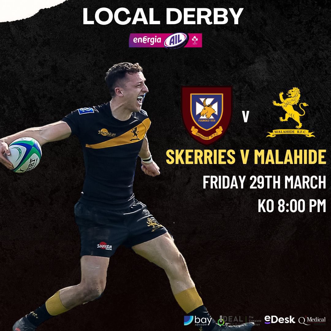 Malahide RFC is scheduled to play against Skerries RFC this Friday in a highly anticipated game of the season. This is a significant local derby, and we are hoping to continue our winning streak at Skerries. Support us this Friday at 8:00 pm at Skerries RFC. #malahiderfc