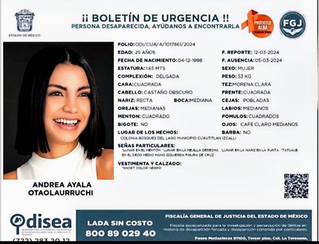 PitaOjedaSoy's tweet photo. Gracias a las televisoras que están haciendo eco para encontrar a Andrea.
@ImagenTVMex @PacoZeaCom @mileniotv @liliana_sosa @nmas @multimediostv @c4jimenez  
Juntos somos más fuertes y efectivos. 
Hasta encontrar a Andrea!!
A ti, infinitas gracias por compartir y hacer presión. https://t.co/1Uh2bMbEGU