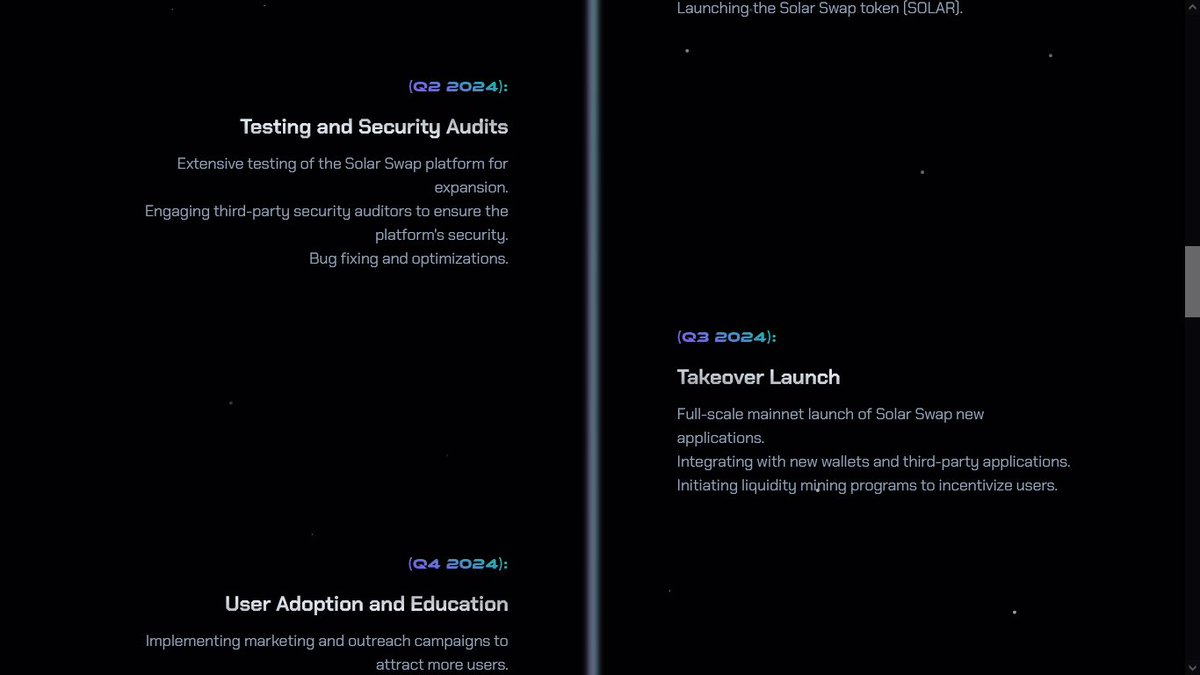 0xTEJIRI's tweet photo. 🌞ROADMAP
@SolarSwapDEX has plans for future growth & development.
They have drafted a detailed roadmap that shows how it started & how they intend to build the ecosystem.
Make sure to visit & use #SolarSwap DEX:
https://t.co/DTcQsreZJa
Below is the roadmap⭛⭛⭛