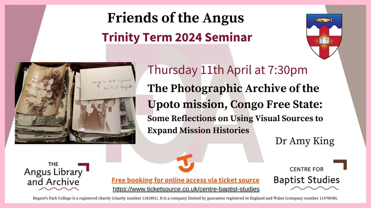 You are cordially invited to join us online on the 11th of April for the next Friends of the Angus seminar when Dr Amy King will be discussing the incredible photographic archive of the Upoto Mission, Congo Free State.