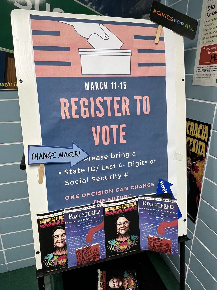 Big shoutout to Principal Yallowitz at Metro Diploma Plus for her leadership during Civics Week - Voting Registration Drive, Activist Zines, Poster Contests, and much more. Thanks for your commitment for fostering civic engagement! 🙌 #CivicsWeek