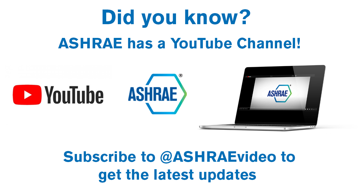 ashraenews's tweet photo. Did you know ASHRAE has its own YouTube Channel? Subscribe today to be among the first to know each time new videos are posted. Check it out today at https://t.co/TlPHhQpru6. #MyASHRAE https://t.co/c6G0s9GgEI