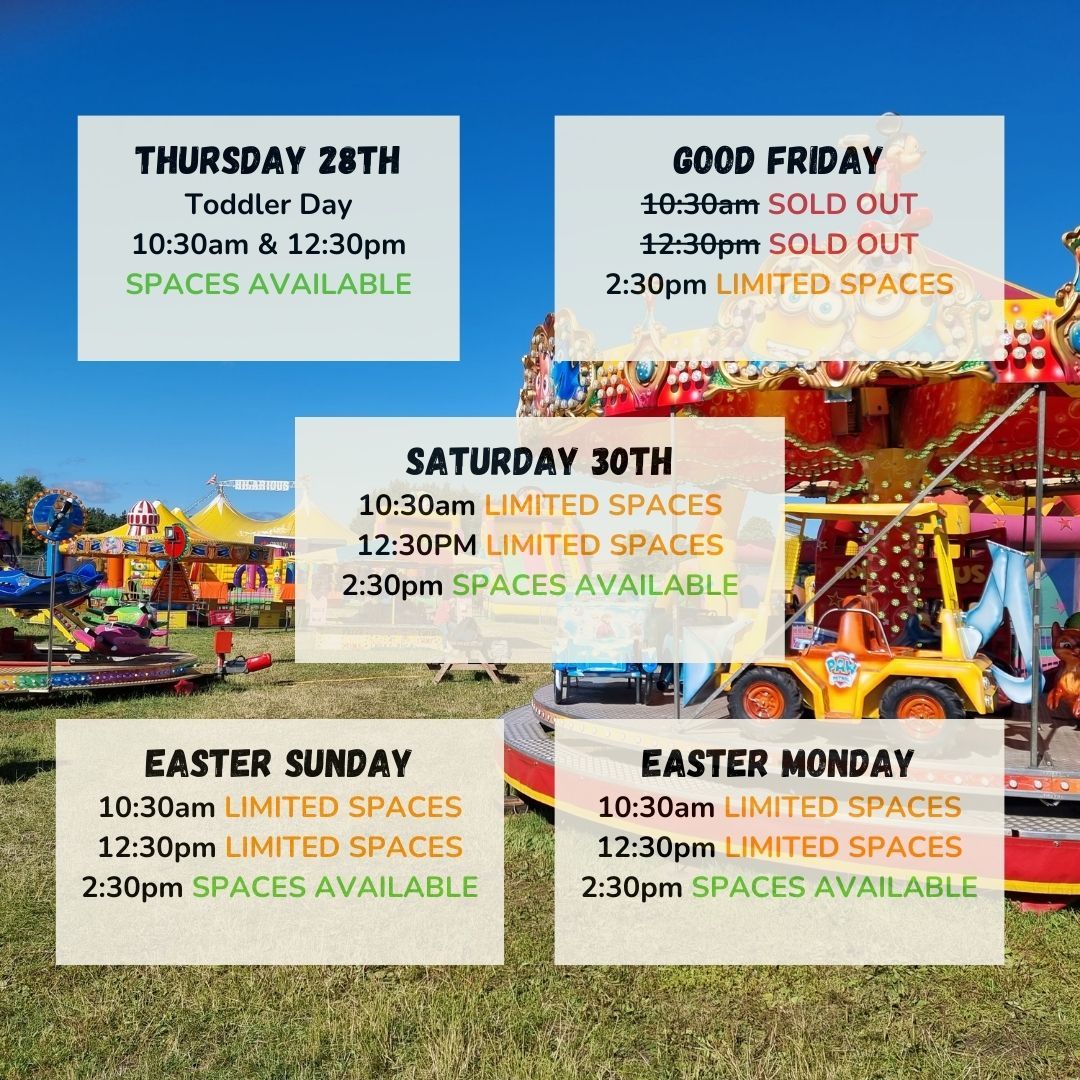 brocksbushes's tweet image. Our #FunZone opens tomorrow and we’re raring and ready to go for a fun-filled #Easter! 🥳 

Have you booked your space? Slots are slowly filling up, with Good Friday looking like a sell out! 👏 

Book a space to guarantee entry buff.ly/49ZEliS