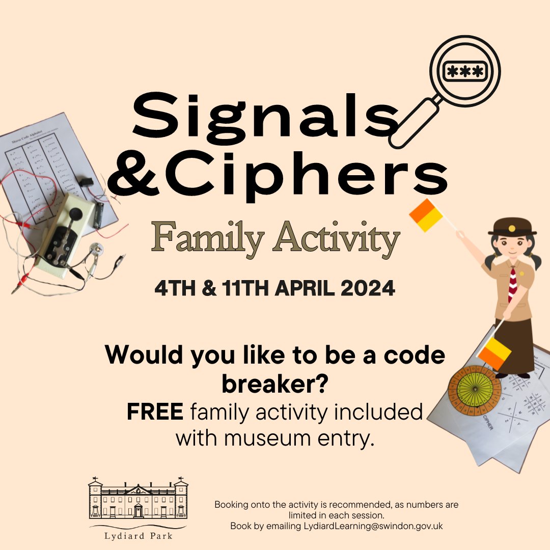 Calling all codebreakers! 🕵️‍♂️ Unleash your inner detective this Easter at our thrilling 'Signals & Ciphers' family event. Unlock hidden mysteries, crack secret codes, and embark on an adventure like no other! 🐰🔐 For more information visit: l8r.it/FzQw