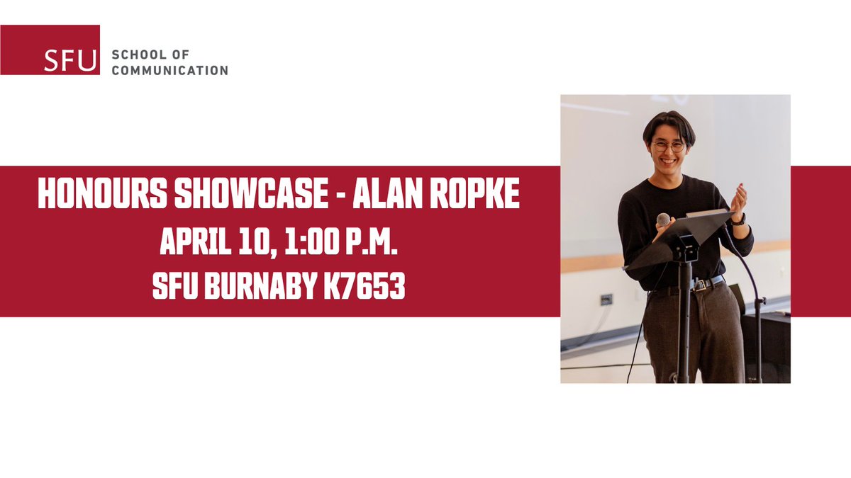 Join us in two weeks for our Honours Showcase! CMNS undergraduate student Alan Ropke will present his thesis titled 'Profitable Addictainment: The Intersection of Entertainment, Hate Speech, and Radicalization on Kick.com'. See you on April 10th in room K7653!